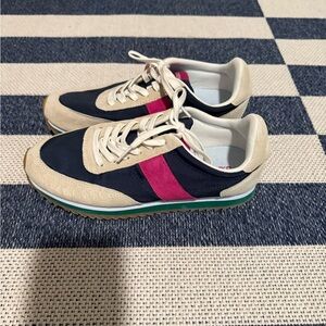 J. Crew Women's Sneakers - Navy, Pink, and Cream